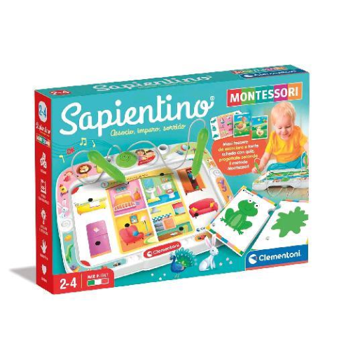 CLEMENTONI SAPIENTINO MONTESSORI ASSOCIO IMPARO SORRIDO BANCHETTO CON SCHEDE ATTIVITA' EDUCATIVE E PENNE INTERATTIVE